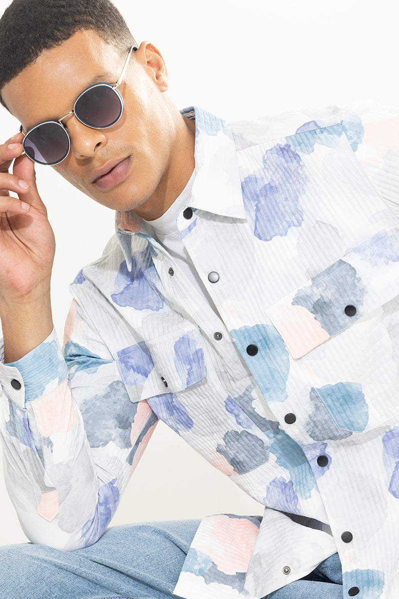 Floral Abstract White Shirt