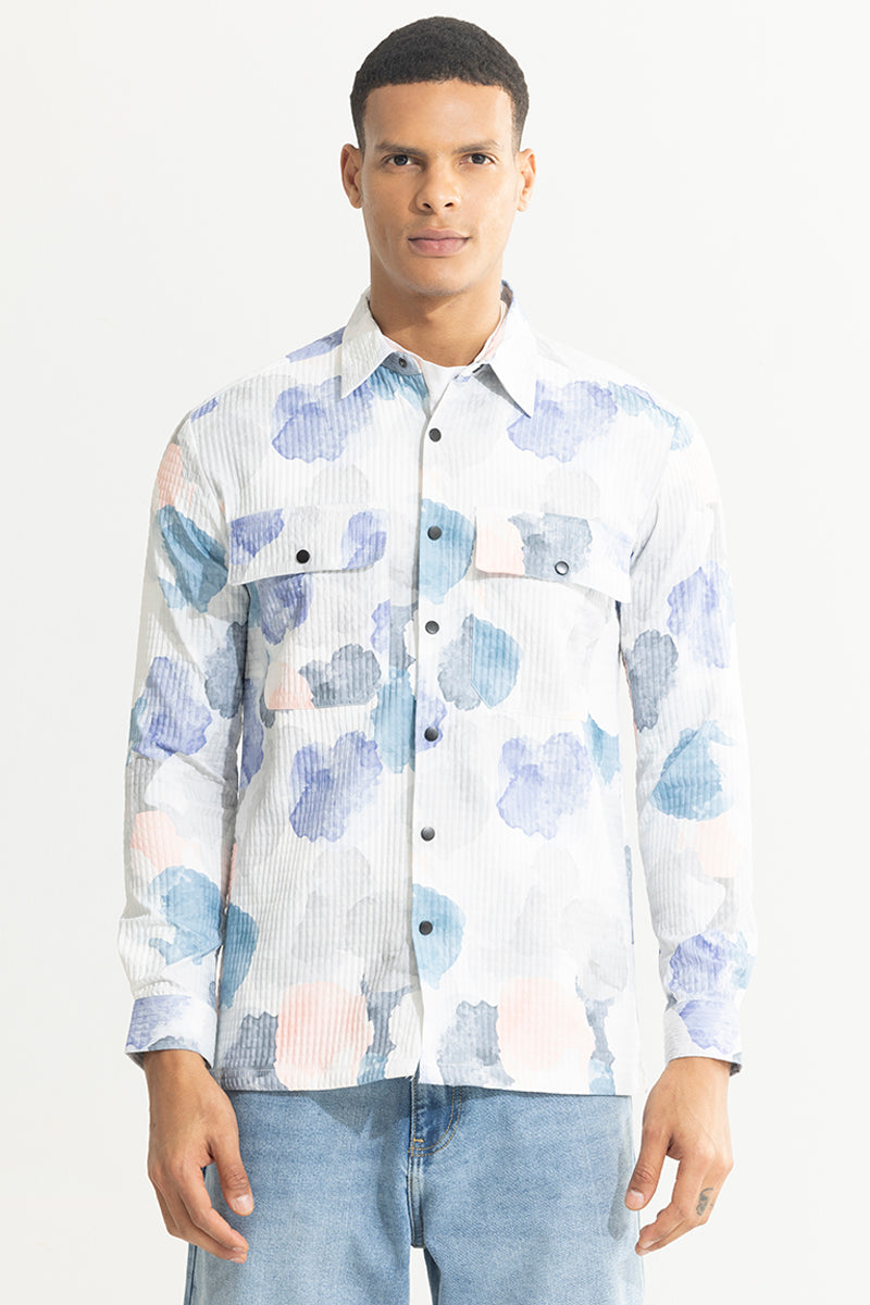 Floral Abstract White Shirt