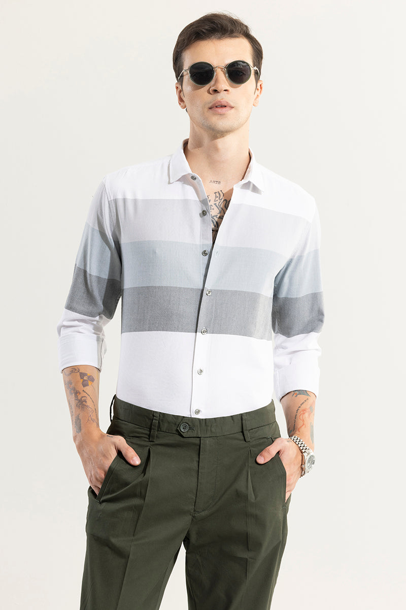 Striped Dominance White Shirt