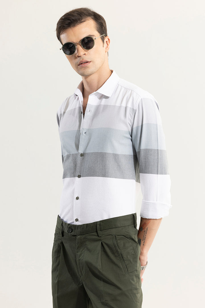 Striped Dominance White Shirt