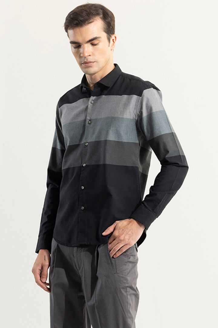 Striped Dominance Black Shirt