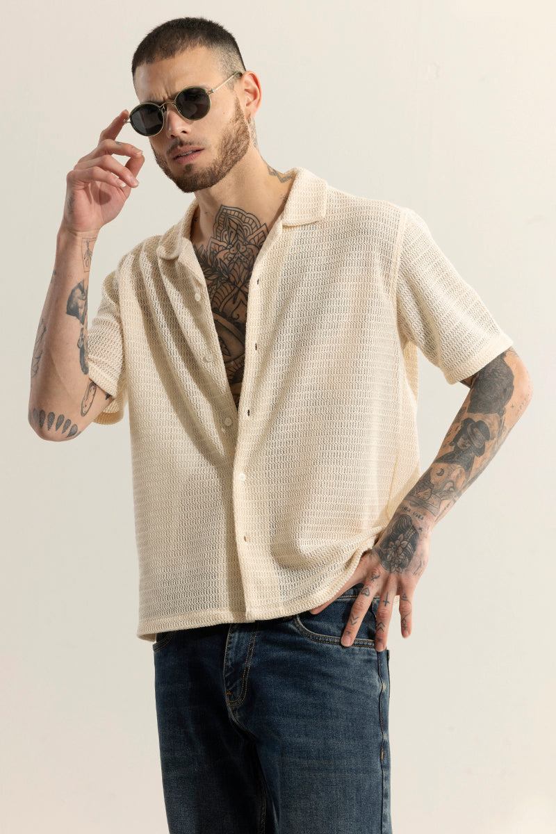 KnitCraft Crochet Cream Shirt