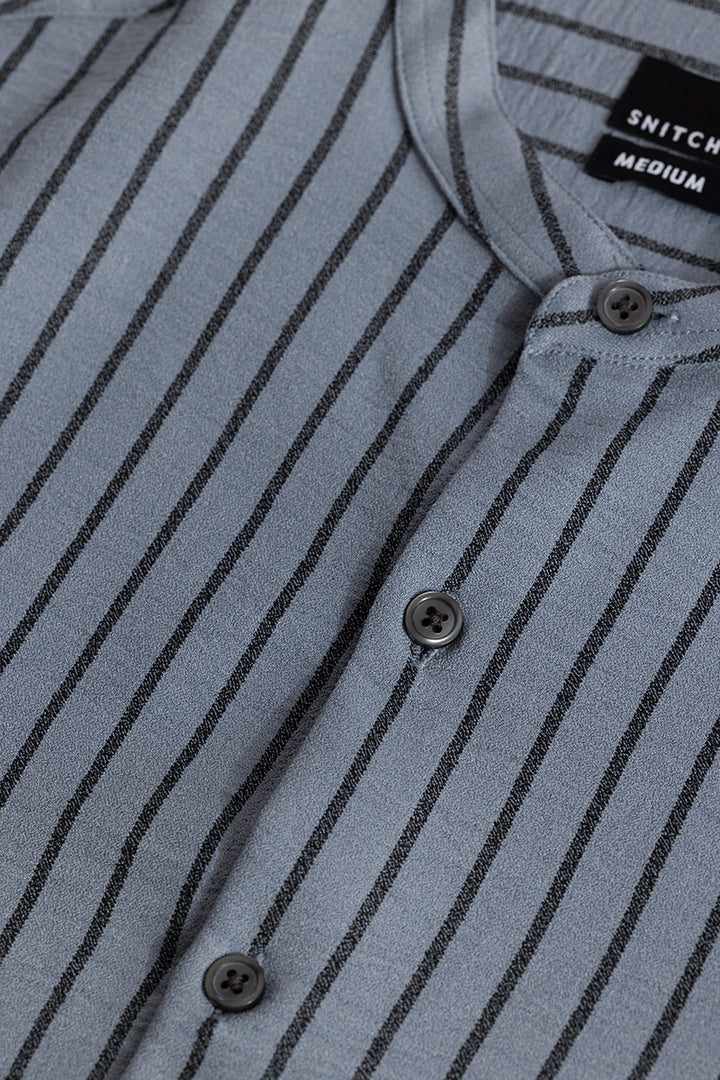 Mandarin Elegance Grey Shirt