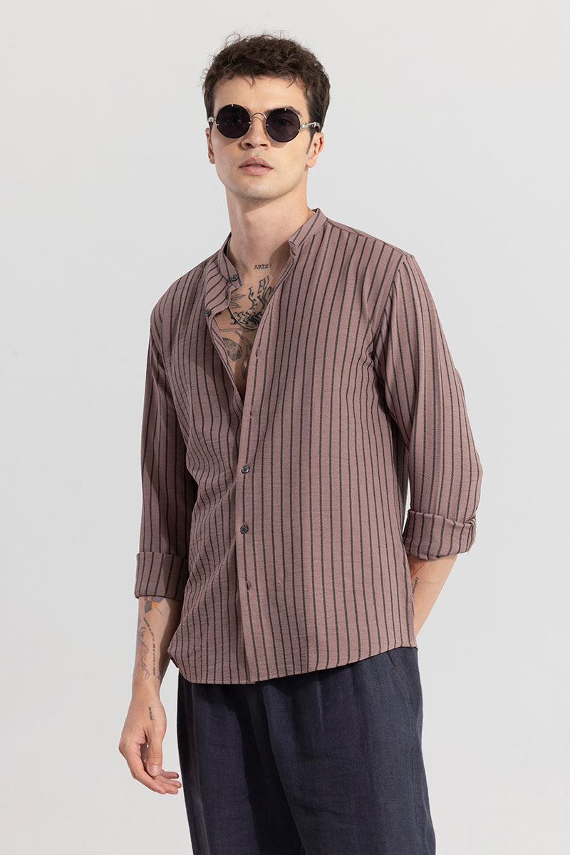 Mandarin Elegance Purple Shirt