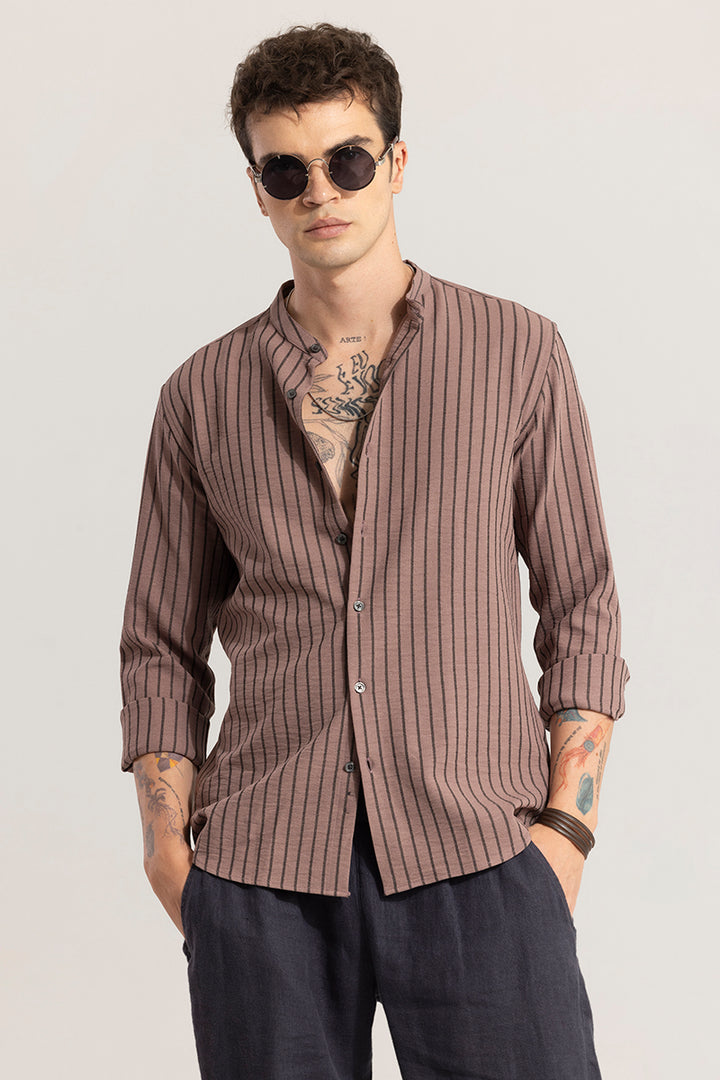 Mandarin Elegance Purple Shirt