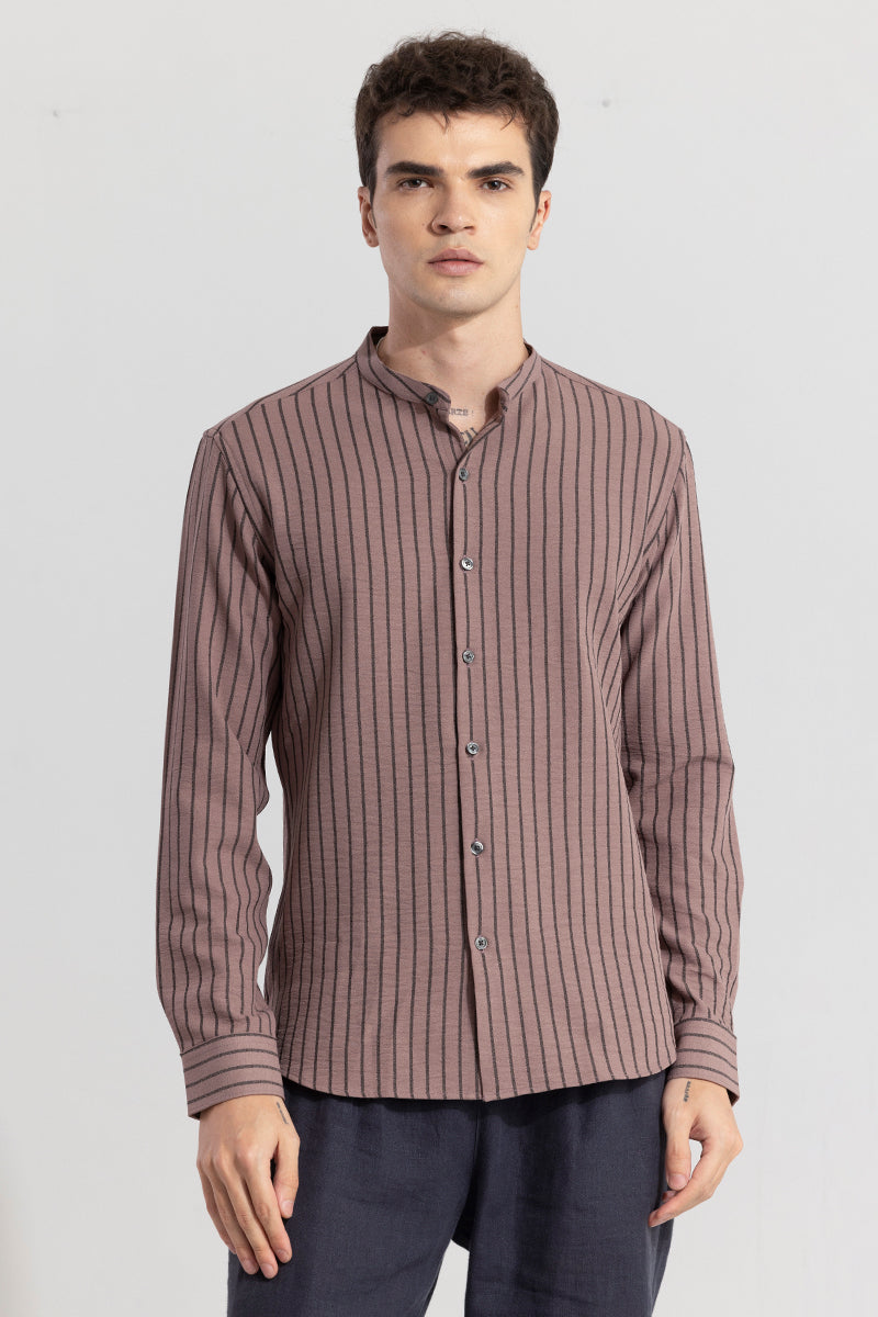 Mandarin Elegance Purple Shirt