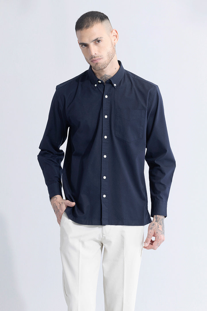 Buy Men's Timeless Tailored Navy Shirt Online | SNITCH