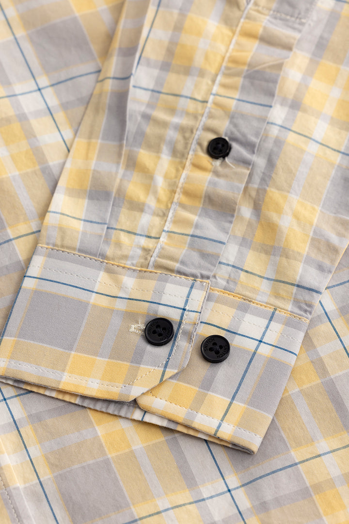 Distinctive Grids Yellow Shirt