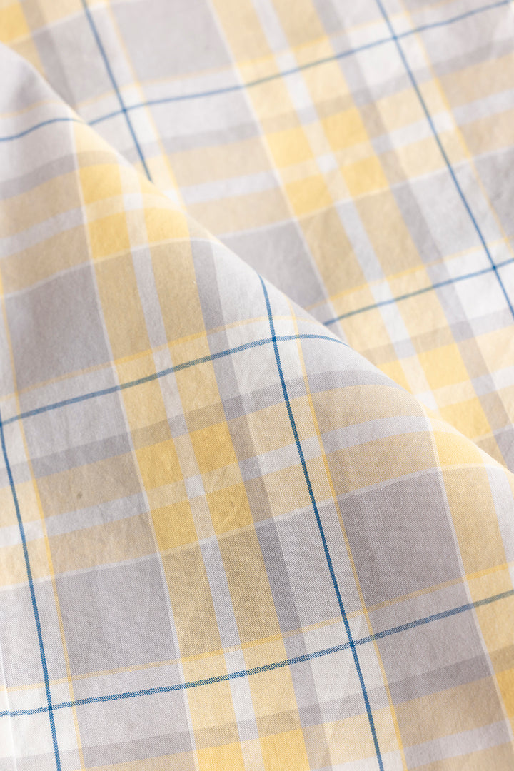 Distinctive Grids Yellow Shirt