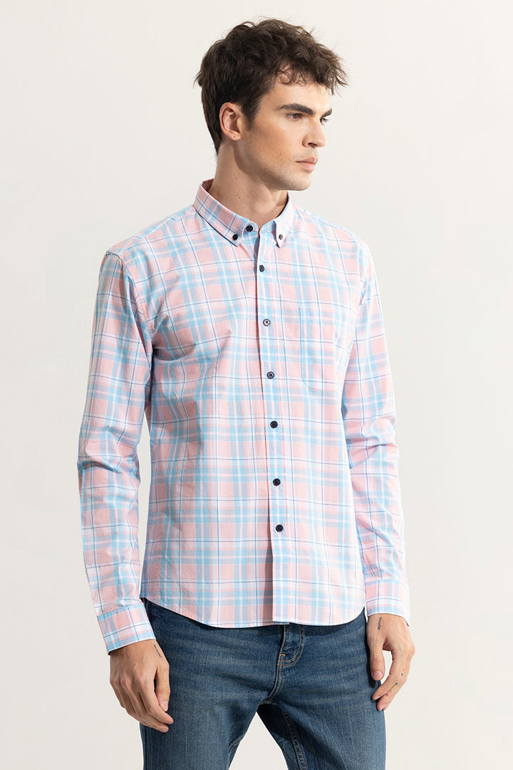 Distinctive Grids Pink Shirt