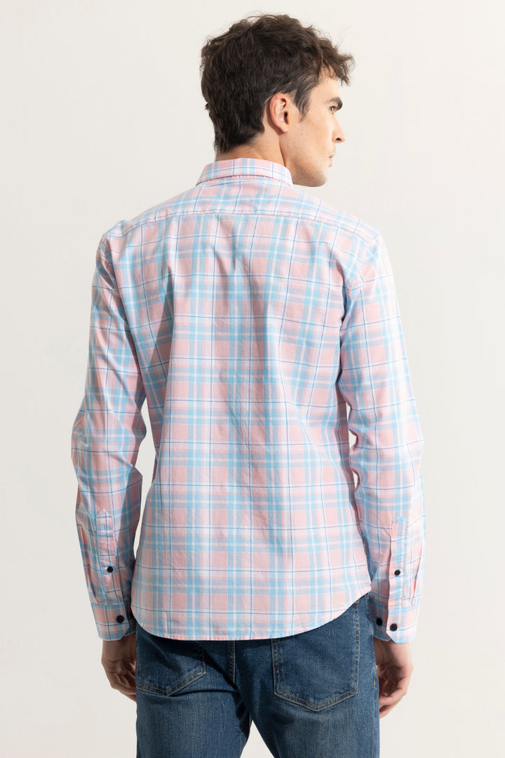 Distinctive Grids Pink Shirt