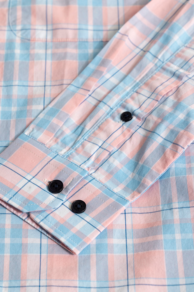 Distinctive Grids Pink Shirt