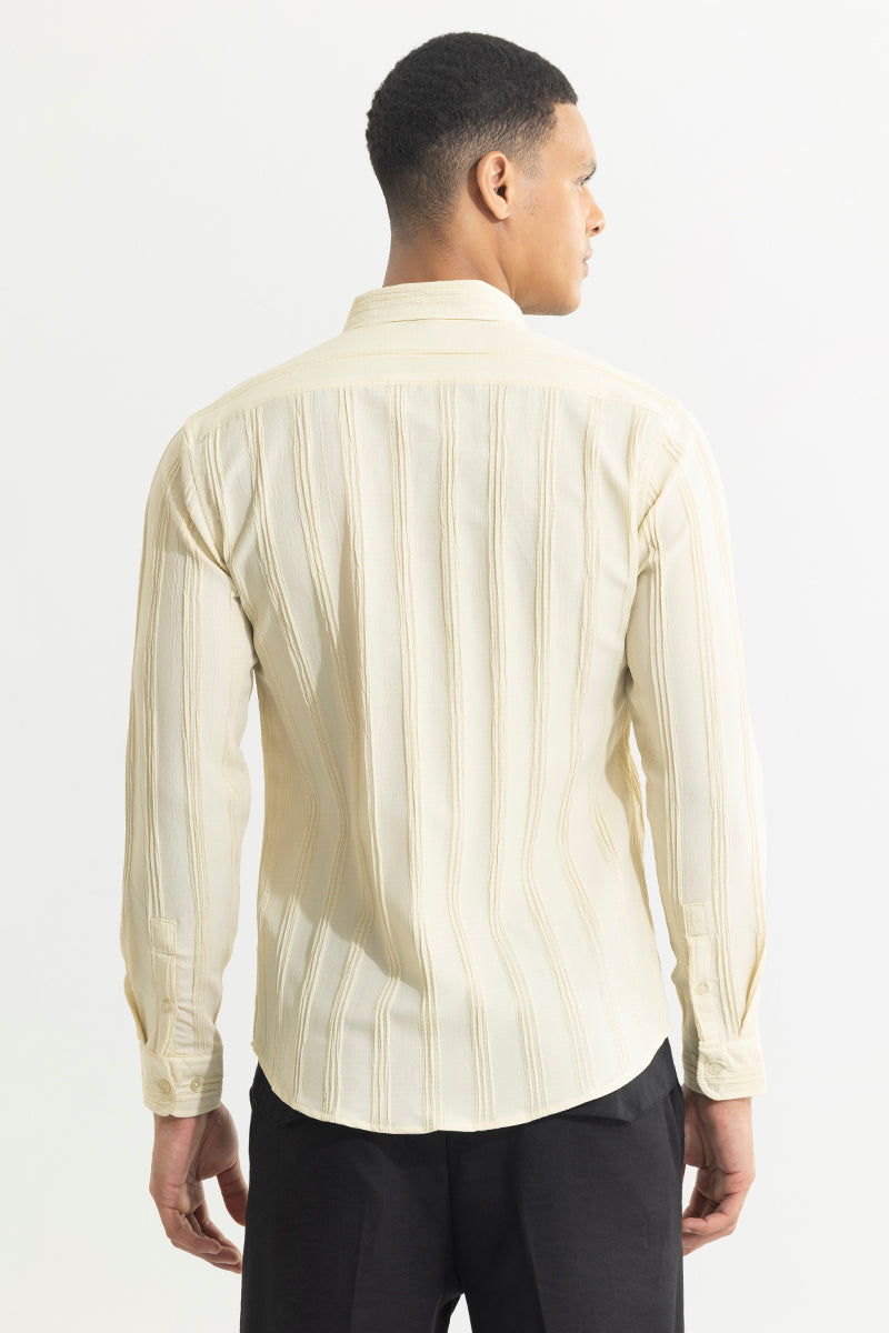 Streaking Striped Cream Shirt