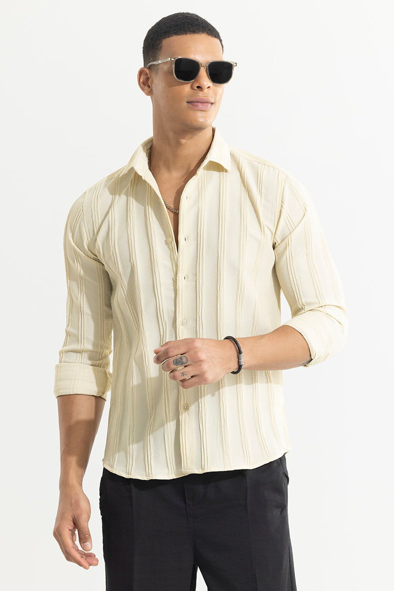 Streaking Striped Cream Shirt