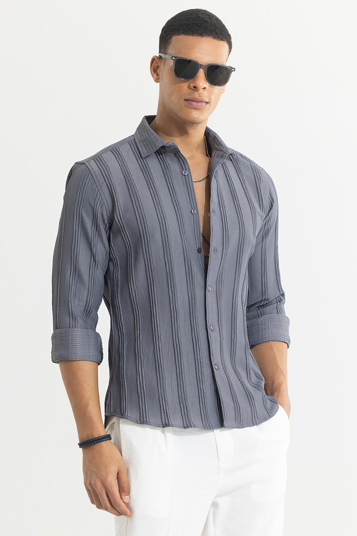 Streaking Striped Grey Shirt