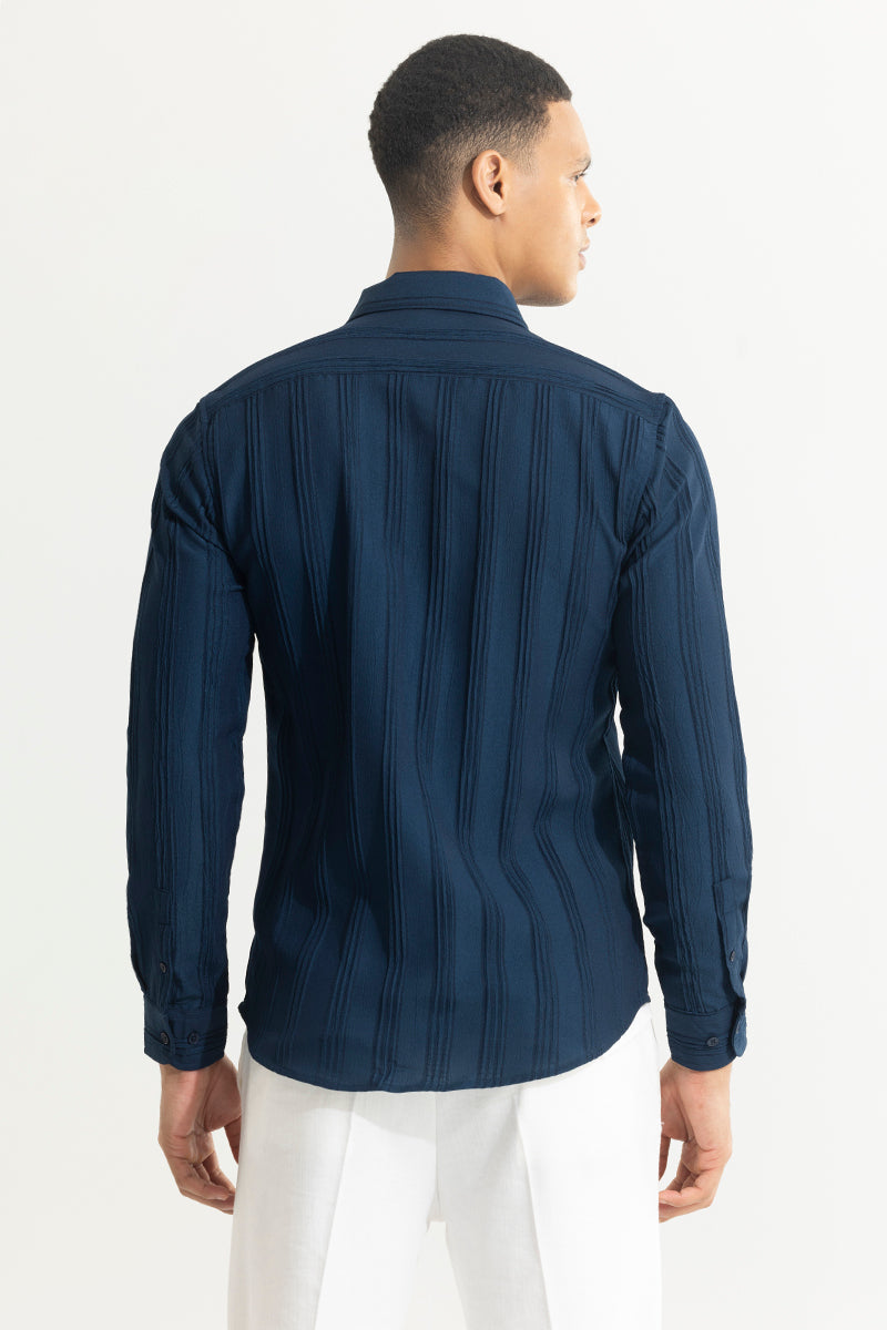 Streaking Striped Navy Shirt