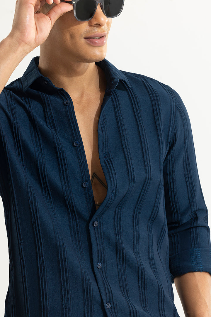 Streaking Striped Navy Shirt