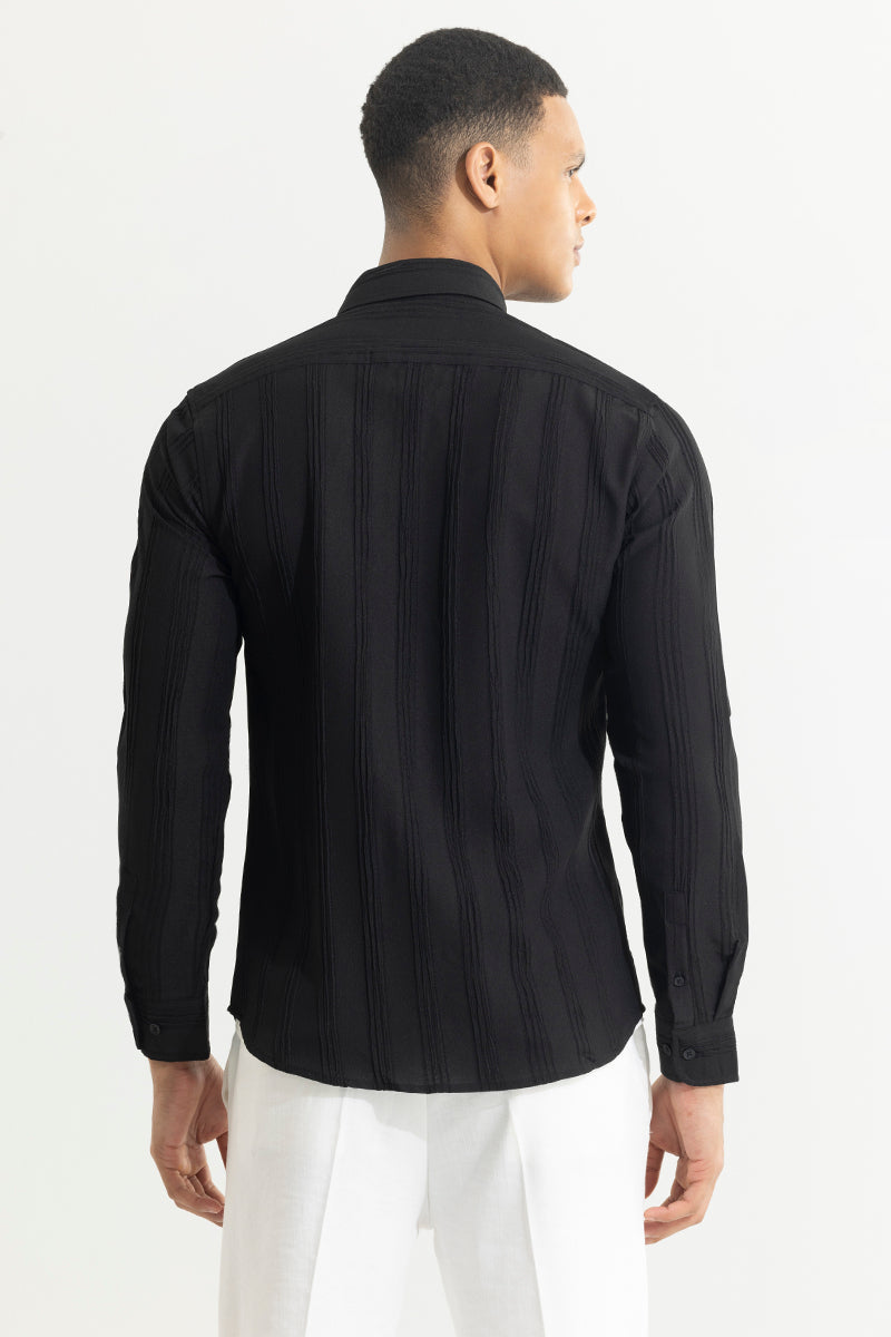 Streaking Striped Black Shirt