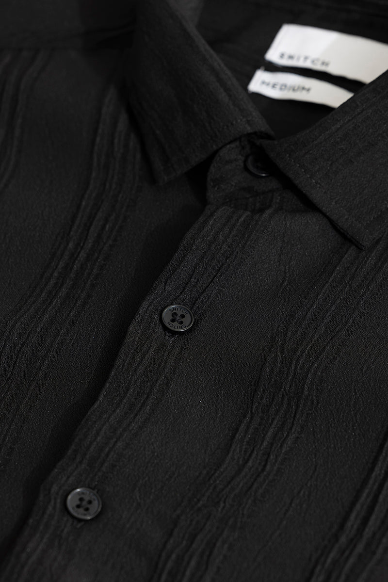 Streaking Striped Black Shirt