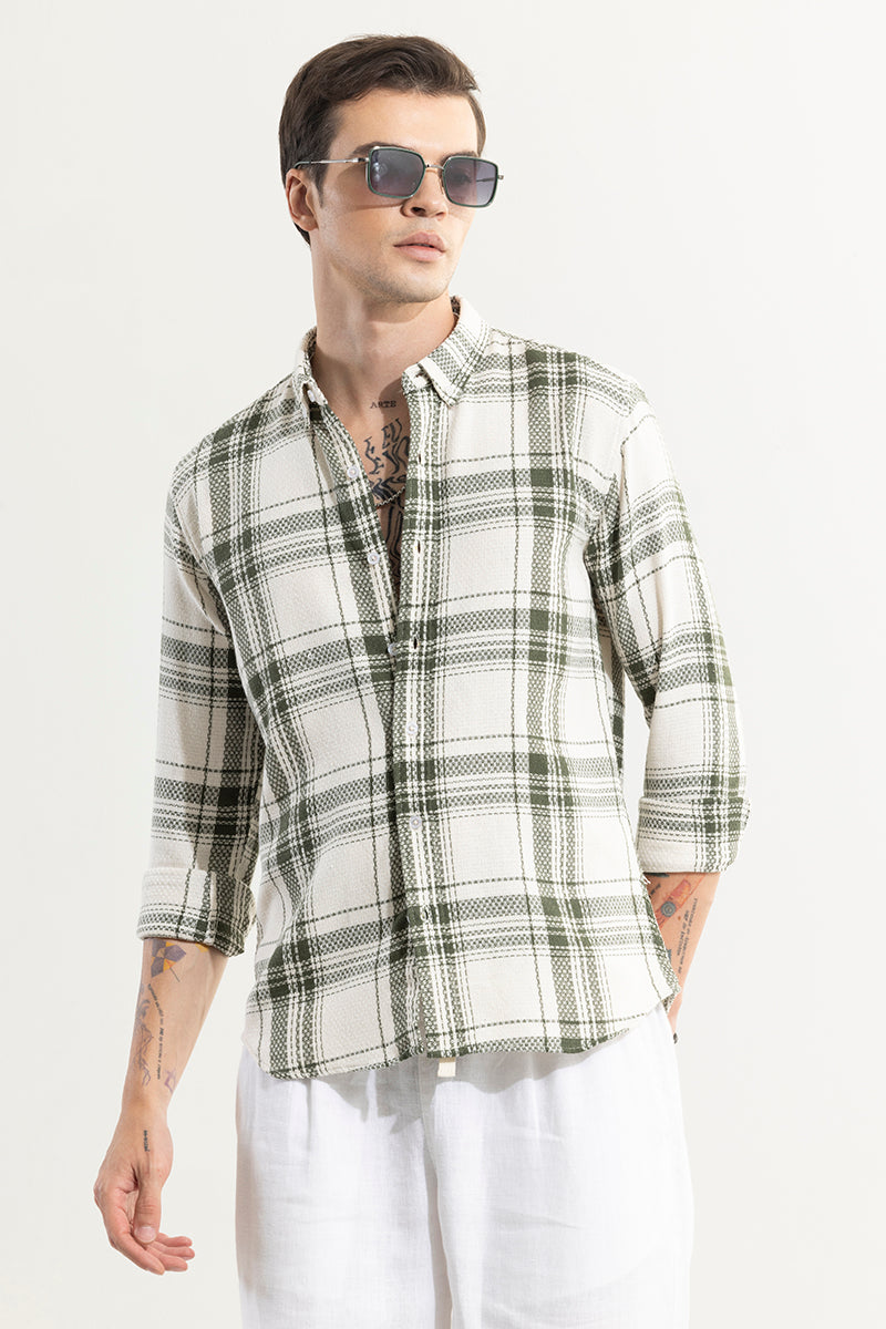 Buy Men's Breezy Green Checks Shirt Online | SNITCH