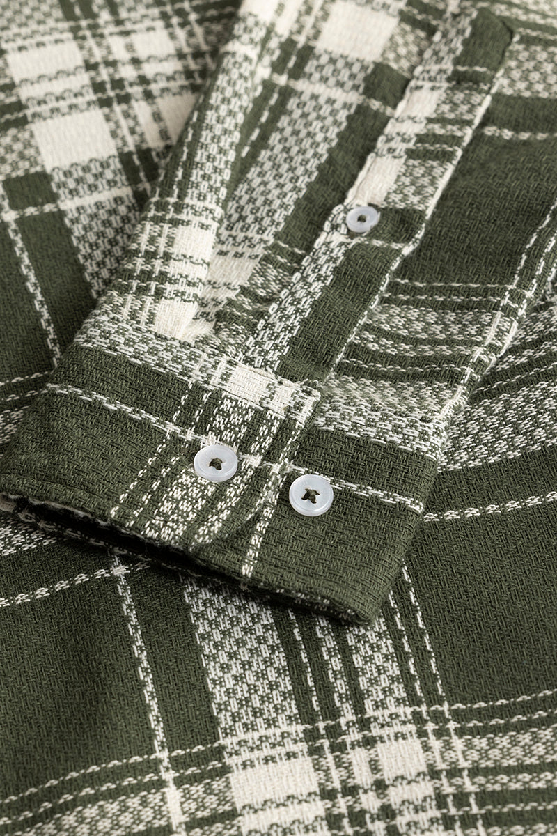 Breezy Olive Checks Shirt