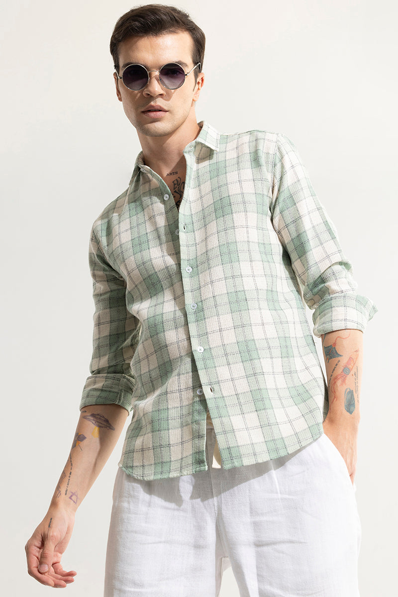 Summer Bliss Mint Green Checks Shirt