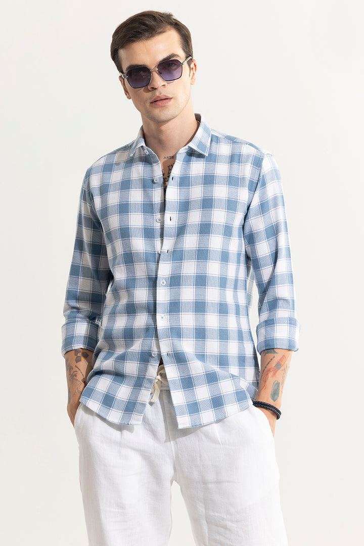 Summer Bliss Sky Blue Checks Shirt