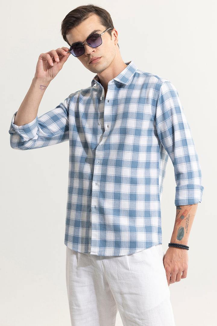 Summer Bliss Sky Blue Checks Shirt