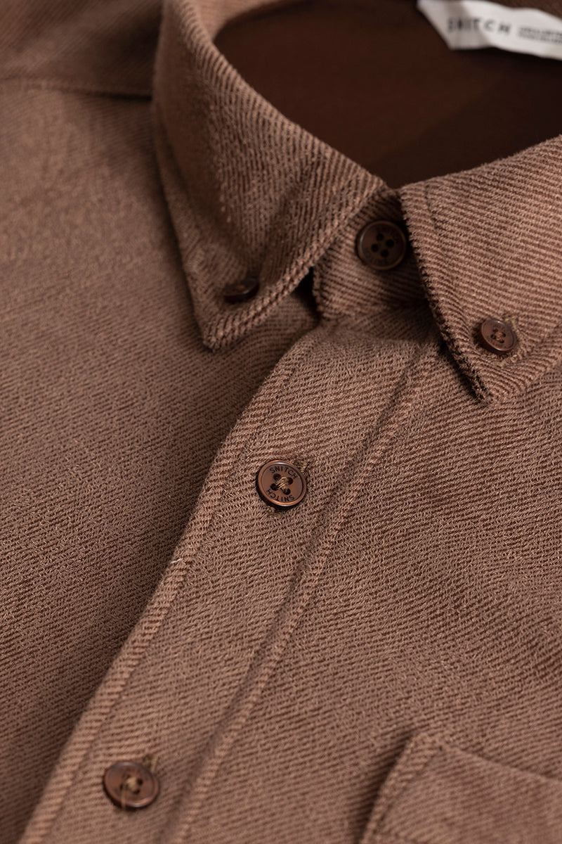 Sleek Twill Brown Shirt