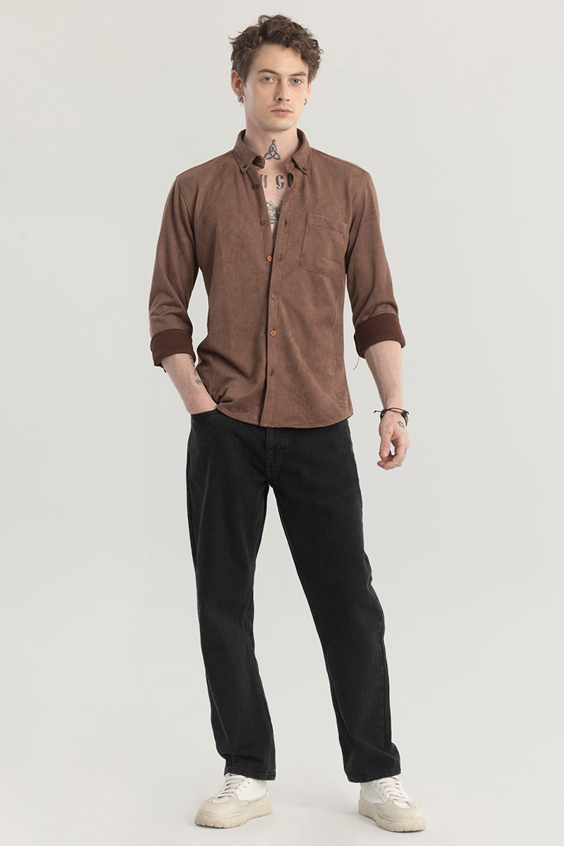 Sleek Twill Brown Shirt