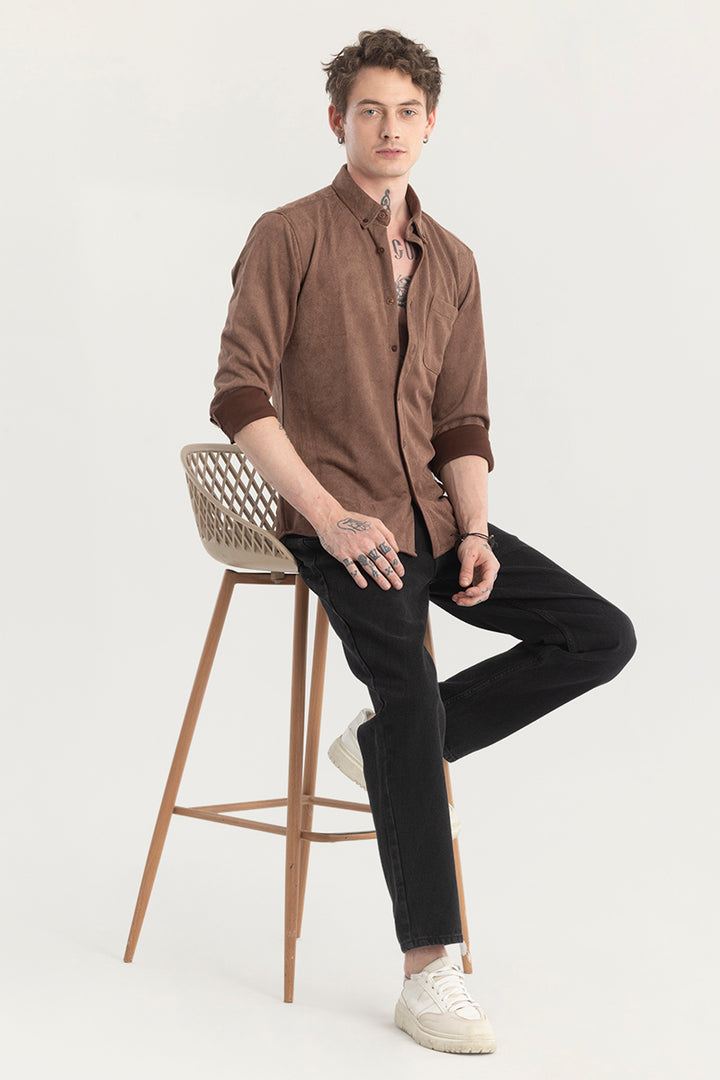 Sleek Twill Brown Shirt