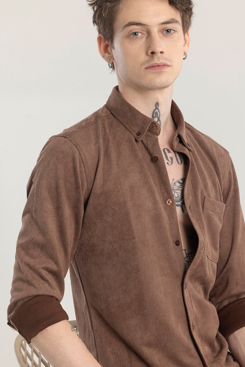 Sleek Twill Brown Shirt