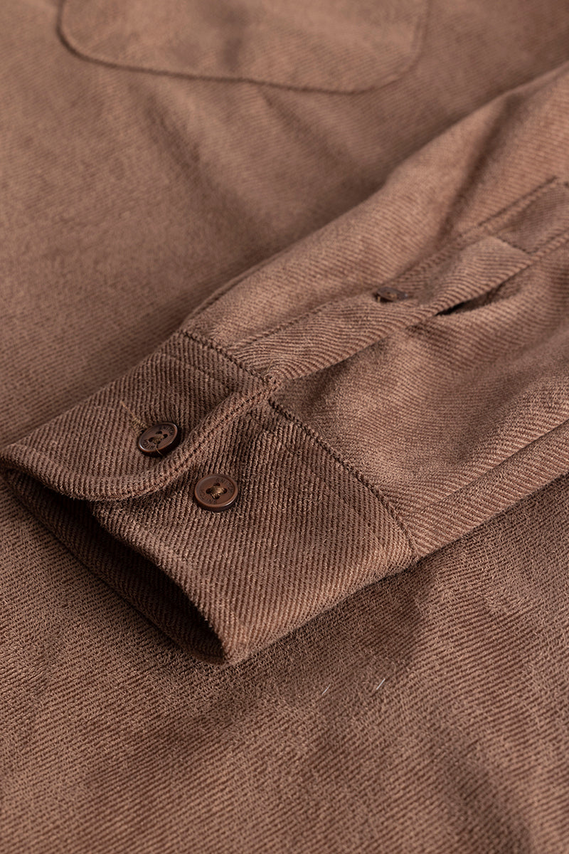 Sleek Twill Brown Shirt