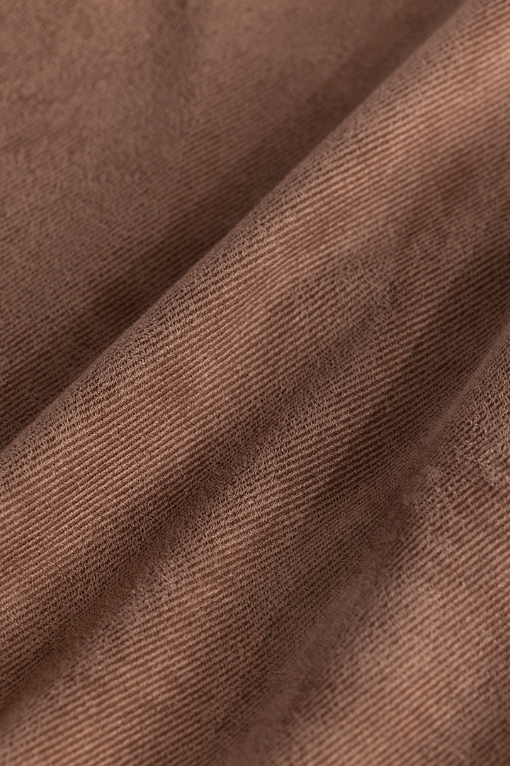 Sleek Twill Brown Shirt