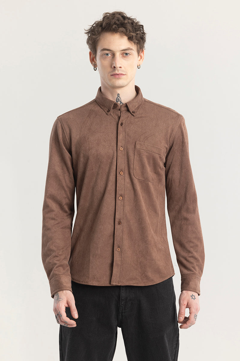 Sleek Twill Brown Shirt