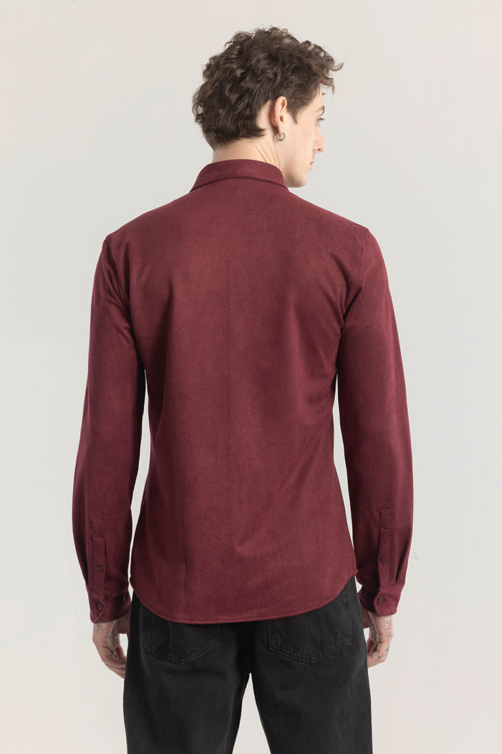 Sleek Twill Maroon Shirt