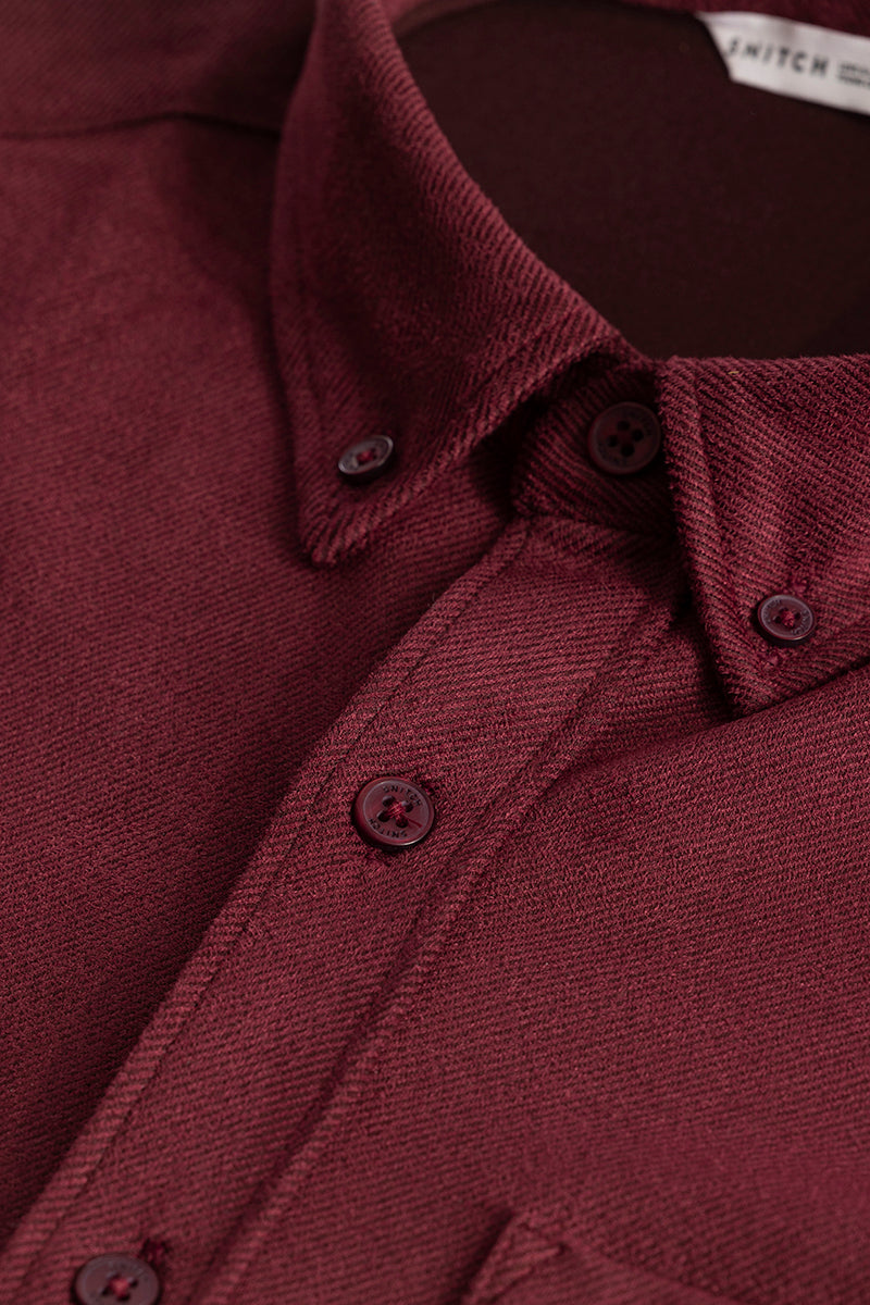 Sleek Twill Maroon Shirt