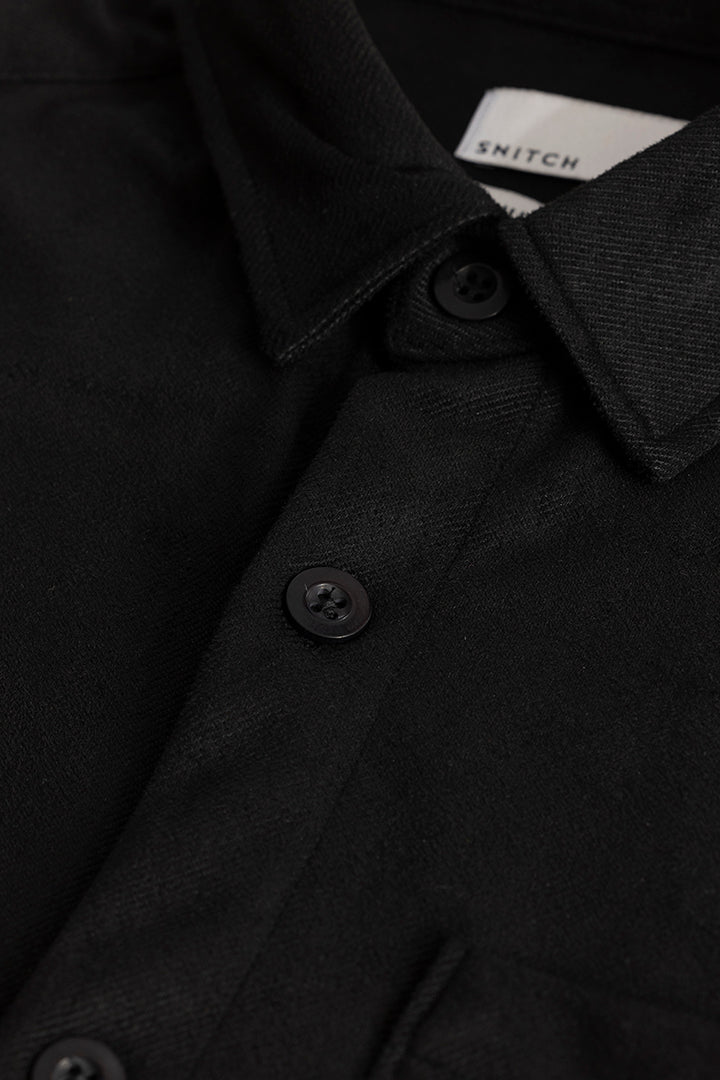 Suedineer Black Plain Shirt