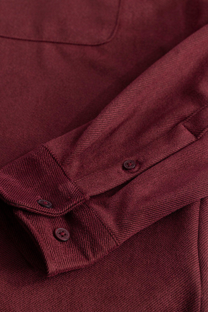 Sleek Twill Maroon Shirt