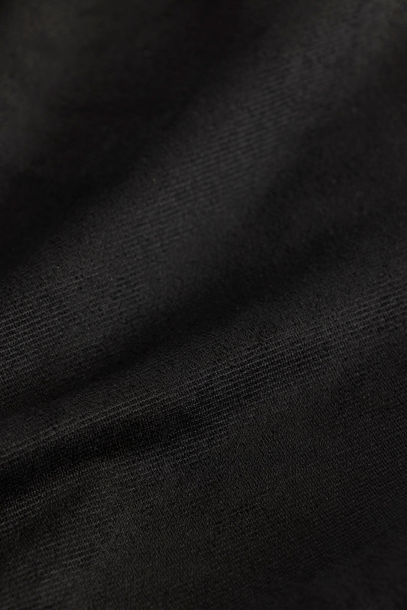 Suedineer Black Plain Shirt