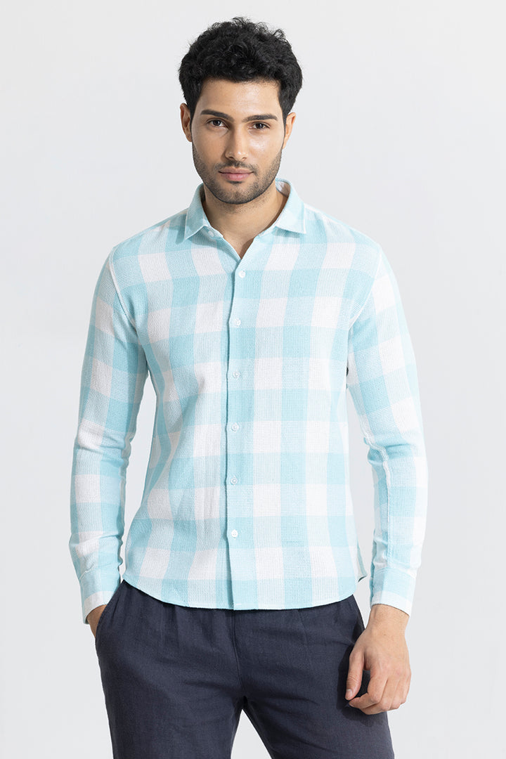 Box Checks Light Blue Shirt