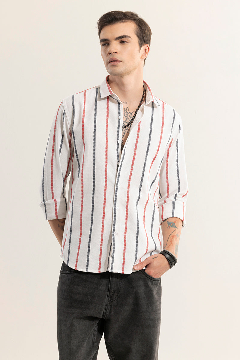 Mod Stripe White Shirt