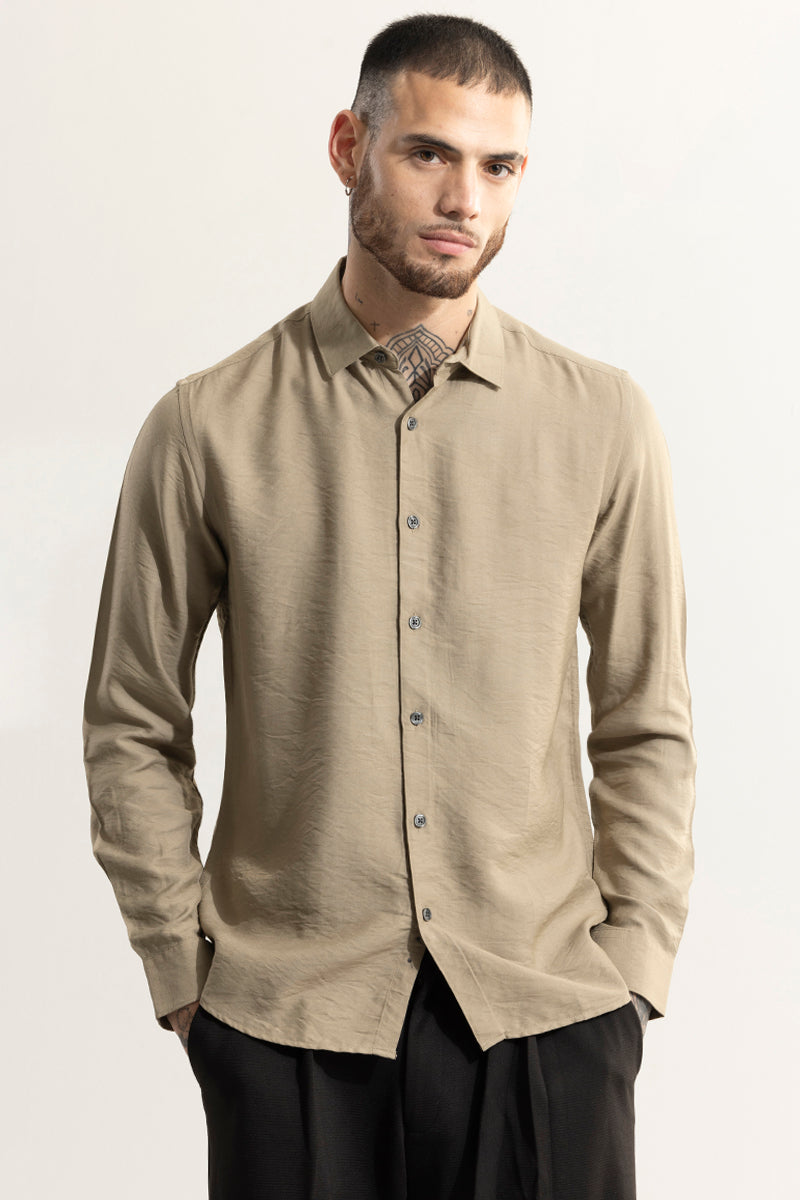 Buy Men's Squash Serene Khaki Shirt Online | SNITCH