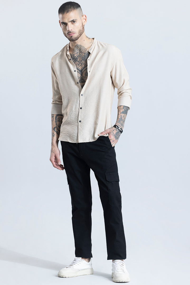 Calista Beige Mandarin Shirt