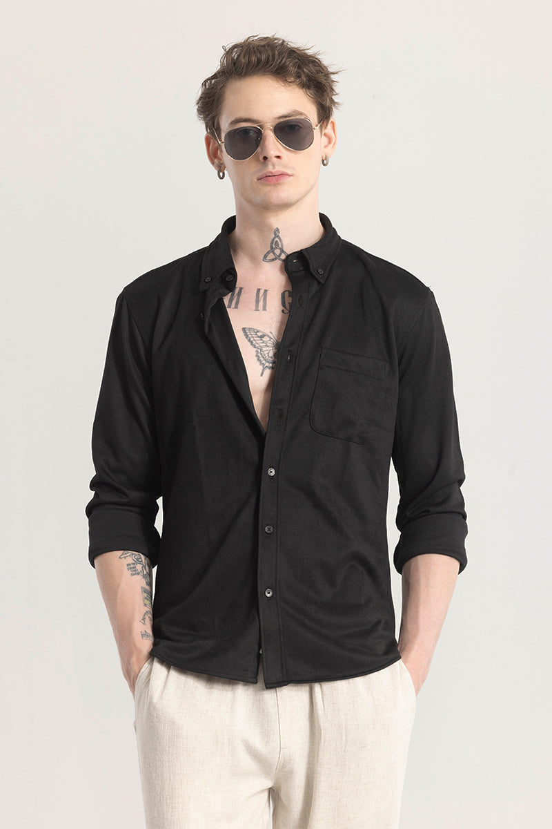 Sleek Twill Black Shirt