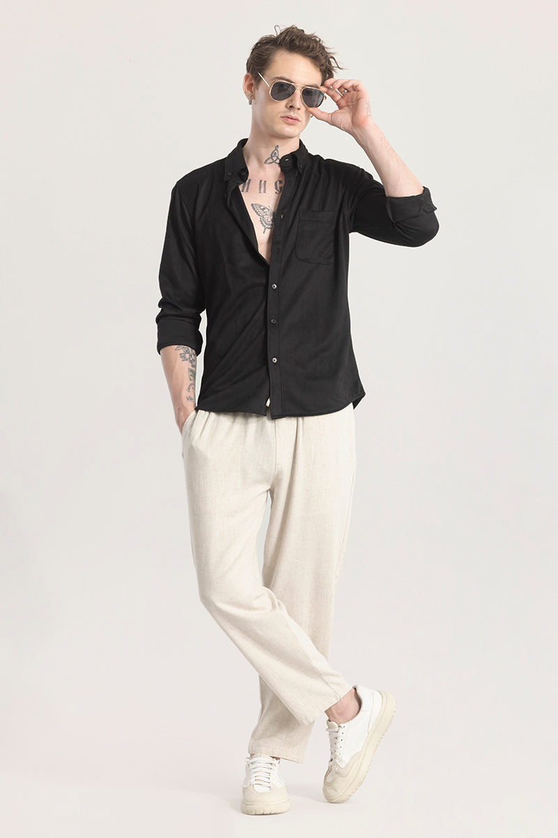 Sleek Twill Black Shirt