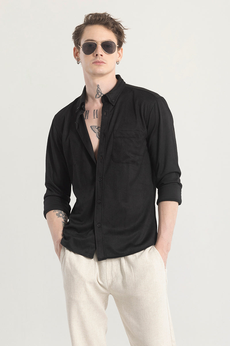 Sleek Twill Black Shirt