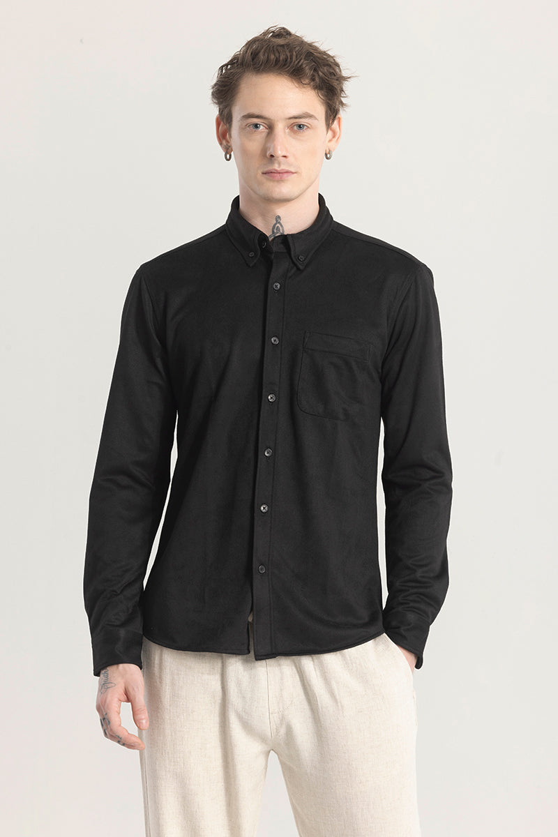 Sleek Twill Black Shirt