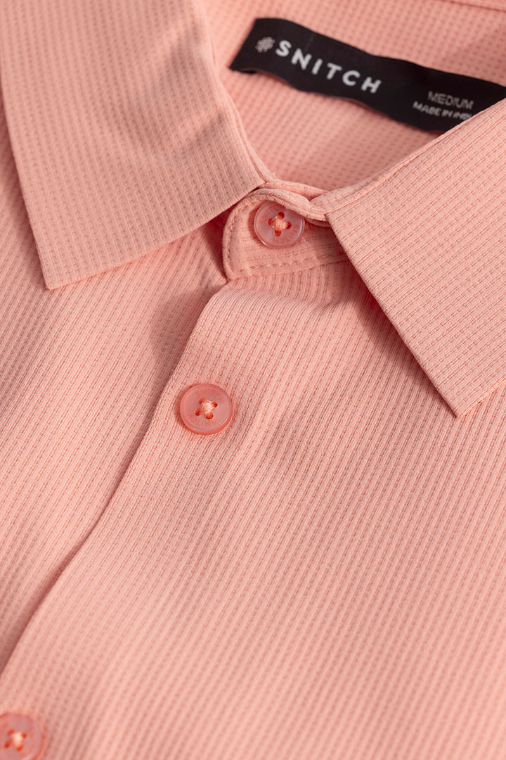 Sleek Threadique Peach Stitchless Shirt