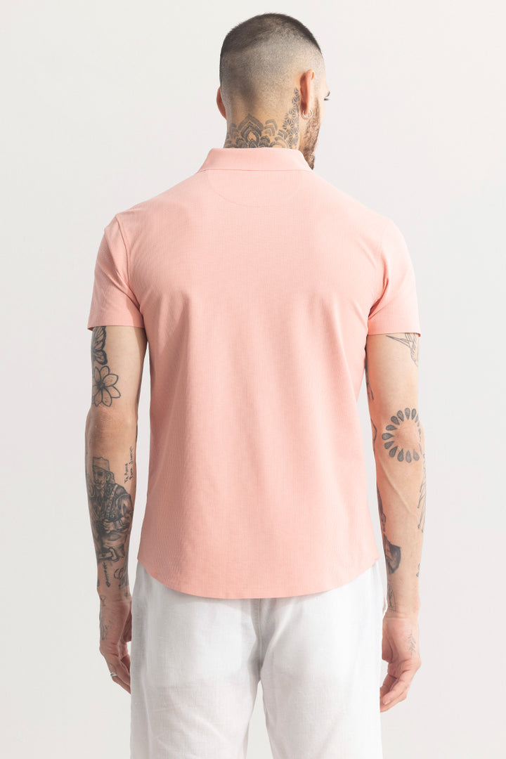 Sleek Threadique Peach Stitchless Shirt